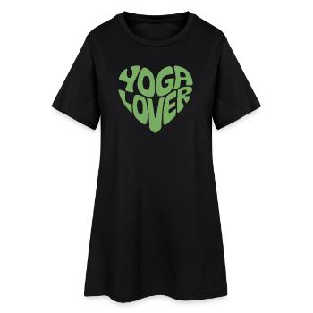 Yoga Lover – Mode de vie Mindfulness & Wellness Desi - Robe T-shirt Femme - noir - Devant