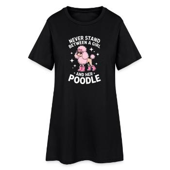 Don amusant de caniche Expressions de caniche - Robe T-shirt Femme - noir - Devant