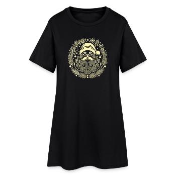 Weihnachts-Weihnachtsillustration des Weihnachtskranzes - Frauen T-Shirt-Kleid - Schwarz - Vorne