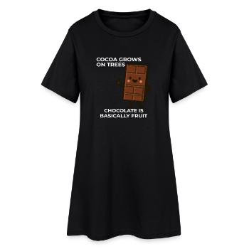 Chocolate is fruit – cocoa humor saying - Women’s T-Shirt Dress - black - Front