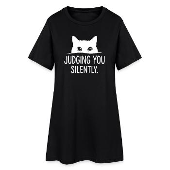 Cat humor, cat gift idea, funny pets - Women’s T-Shirt Dress - black - Front