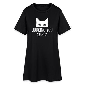 Cat humor, cat gift idea, funny pets - Women’s T-Shirt Dress - black - Front