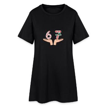 Motif Noël 67 Drôle Vintage - Robe T-shirt Femme - noir - Devant