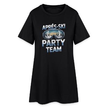 Apres Ski Party Team Skibrille - Frauen T-Shirt-Kleid - Schwarz - Vorne