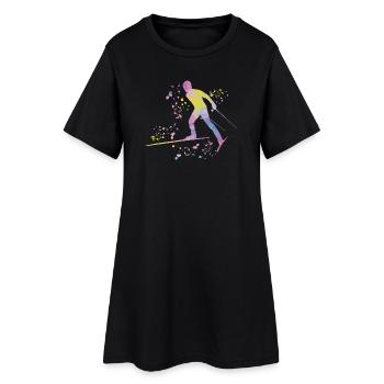 Ski de fond Ski de fond - Robe T-shirt Femme - noir - Devant