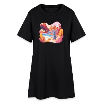 Aventure de souris dans le paysage de sucre - Robe T-shirt Femme - noir - Devant