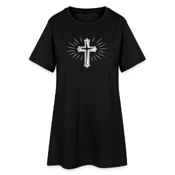 Symbole chrétien croisé - Robe T-shirt Femme - noir - Devant