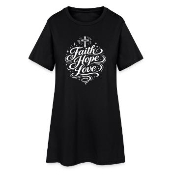 Foi Espoir Amour chrétien - Robe T-shirt Femme - noir - Devant