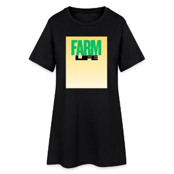 Vie à la ferme Typographie audacieuse - Robe T-shirt Femme - noir - Devant