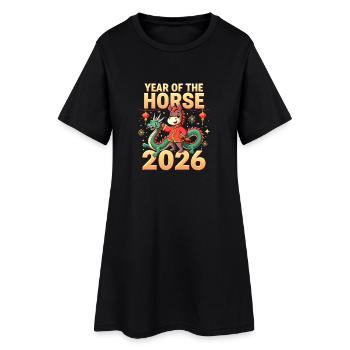 Chinese New Year Of The Horse 2026 - Women’s T-Shirt Dress - black - Front