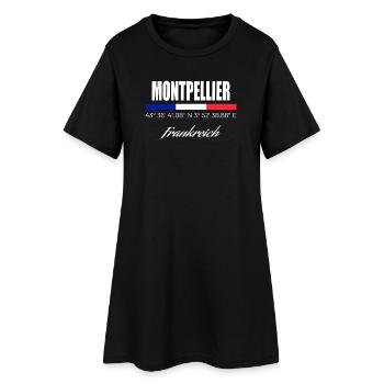 Montpellier - Frauen T-Shirt-Kleid - Schwarz - Vorne