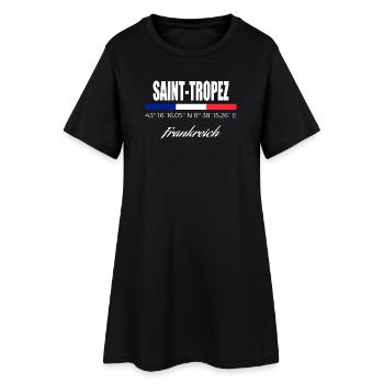 Saint-Tropez - Frauen T-Shirt-Kleid - Schwarz - Vorne