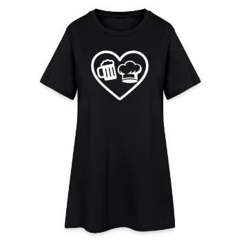 Humour de la bière de cœur - Robe T-shirt Femme - noir - Devant