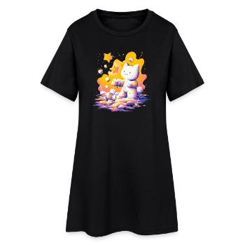 Palette néon Cat Cosmos - Robe T-shirt Femme - noir - Devant