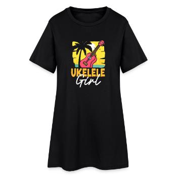Ukulélé hawaïen ukulélé Ukulélé Girl - Robe T-shirt Femme - noir - Devant