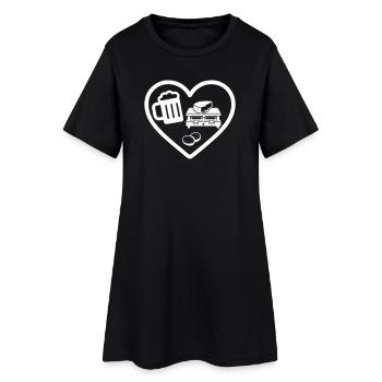 Heart Beer Raclette Humor - Frauen T-Shirt-Kleid - Schwarz - Vorne