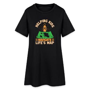 Leader des Girl Scouts aidant les enfants à naviguer dans le Scoutisme - Robe T-shirt Femme - noir - Devant