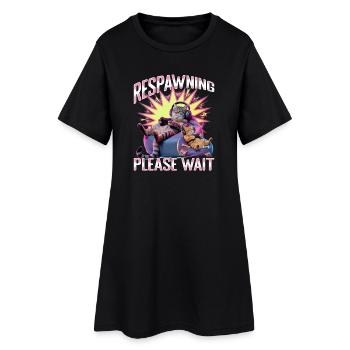 Chat gamer drôle - Robe T-shirt Femme - noir - Devant