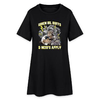 Chat gamer drôle - Robe T-shirt Femme - noir - Devant
