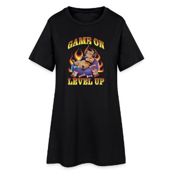 Chat gamer drôle - Robe T-shirt Femme - noir - Devant
