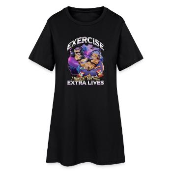 Chat gamer drôle - Robe T-shirt Femme - noir - Devant