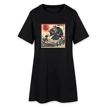 試験の終焉 Samurai Fight against school exams - Women’s T-Shirt Dress - black - Front