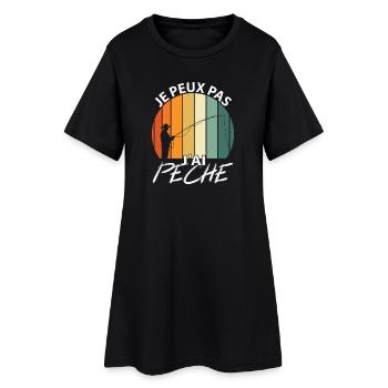 Je peux pas J'ai Pêche  - Robe T-shirt Femme - noir - Devant