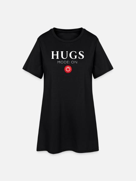 HUGS Modo sur le bouton rouge - Robe T-shirt Femme - noir