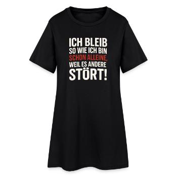Je resterai comme je le fais, je dis de l’humour Drôle - Robe T-shirt Femme - noir - Devant