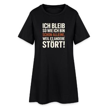 Je resterai comme je le fais, je dis de l’humour Drôle - Robe T-shirt Femme - noir - Devant