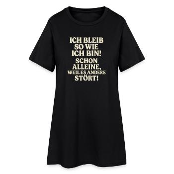 Je resterai comme je le fais, je dis de l’humour Drôle - Robe T-shirt Femme - noir - Devant