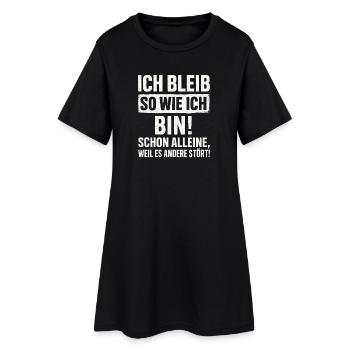 Je resterai comme je le fais, je dis de l’humour Drôle - Robe T-shirt Femme - noir - Devant