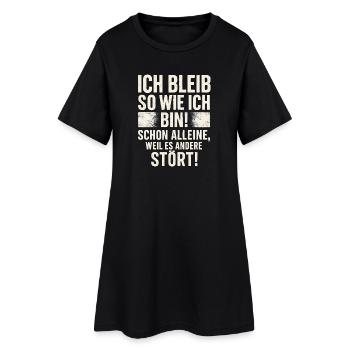 Je resterai comme je le fais, je dis de l’humour Drôle - Robe T-shirt Femme - noir - Devant