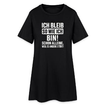 Je resterai comme je le fais, je dis de l’humour Drôle - Robe T-shirt Femme - noir - Devant