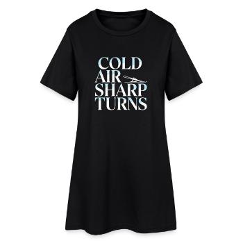  Cold Air Sharp Turns Ski Spruch für Skifahrer und - Frauen T-Shirt-Kleid - Schwarz - Vorne