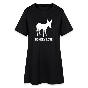 Esel Liebe - Frauen T-Shirt-Kleid - Schwarz - Vorne