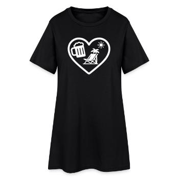 Heart Beer Sunshine Feiertagshumor - Frauen T-Shirt-Kleid - Schwarz - Vorne