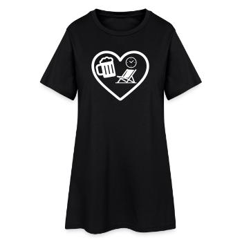 Heart Beer Ruhestand Humor - Frauen T-Shirt-Kleid - Schwarz - Vorne