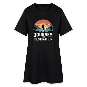 Journey Over Destination Hiking  - Women’s T-Shirt Dress - black - Front
