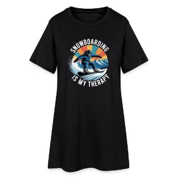 Snowboarding Is My Therapy - Women’s T-Shirt Dress - black - Front