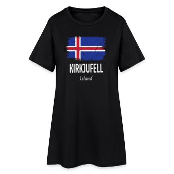 Kirkjufell - Frauen T-Shirt-Kleid - Schwarz - Vorne