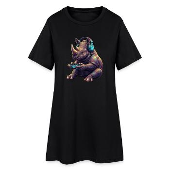 Rhino Gaming Jeux vidéo d’animaux Drôle Rhino - Robe T-shirt Femme - noir - Devant