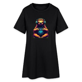 Jeux de paresseux Jeux vidéo d’animaux Paresseux drôles - Robe T-shirt Femme - noir - Devant