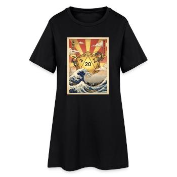 Natural 20 D20 Dragon Wave Japan Fantasy - Robe T-shirt Femme - noir - Devant