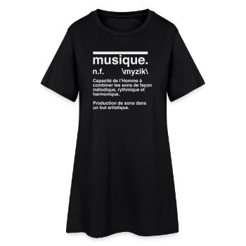 Musique Définition Style Dictionnaire - Robe T-shirt Femme - noir - Devant