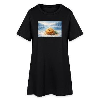 Pignons de pin - Robe T-shirt Femme - noir - Devant