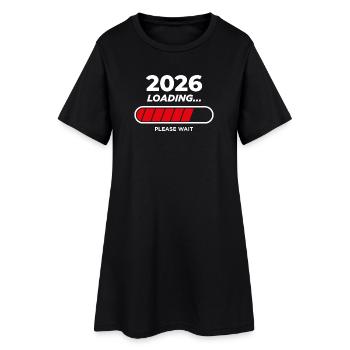 Beladung 2026 - Frauen T-Shirt-Kleid - Schwarz - Vorne