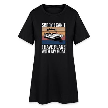 Désolé, je ne peux pas, j’ai des plans avec mon capitaine de bateau - Robe T-shirt Femme - noir - Devant