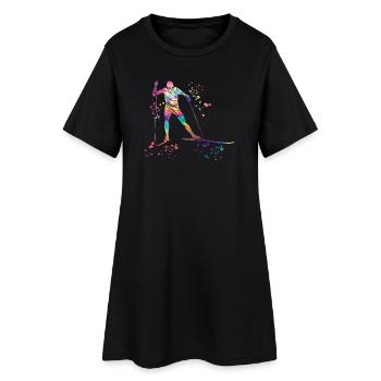 Ski de fond Ski de fond - Robe T-shirt Femme - noir - Devant