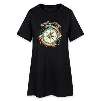 Boussole Trouve Ton Chemin - Robe T-shirt Femme - noir - Devant